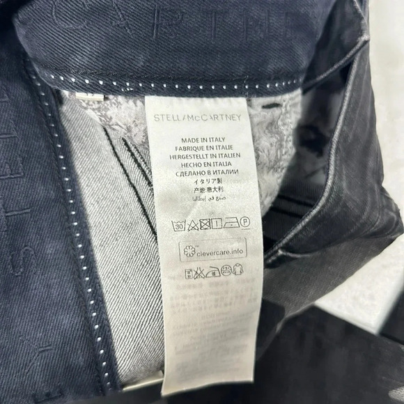 Stella McCartney Jeans Skinny Denim Star Graphic Print Faded Black Gray Size 27 - Picture 9 of 11